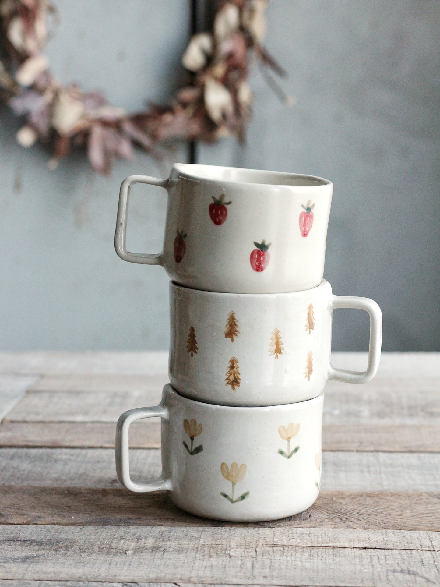 Tazze Pini, Fragole & Tulipani